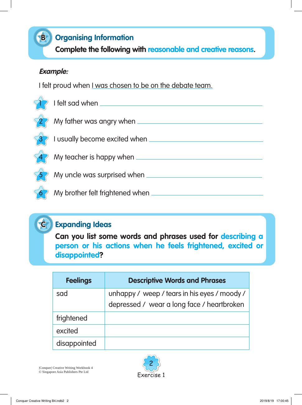 Conquer English Creative Writing Primary 4 sample page