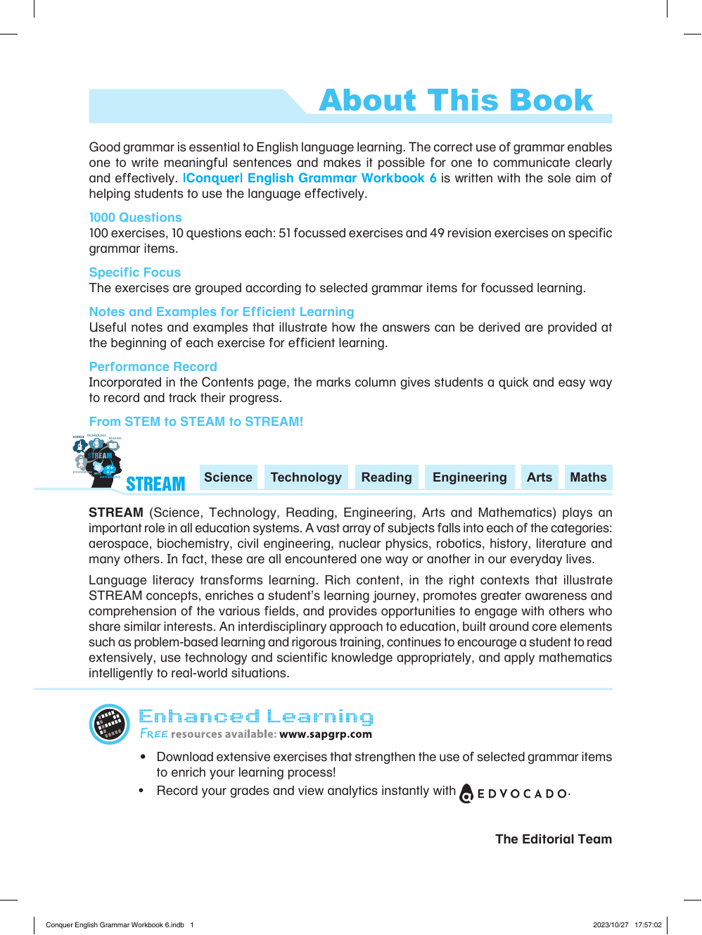 Conquer English Grammar Workbook 6 sample page