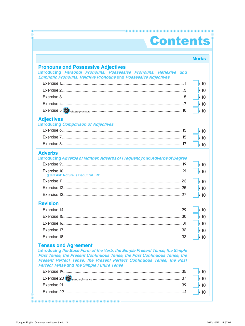 Conquer English Grammar Workbook 6 sample page