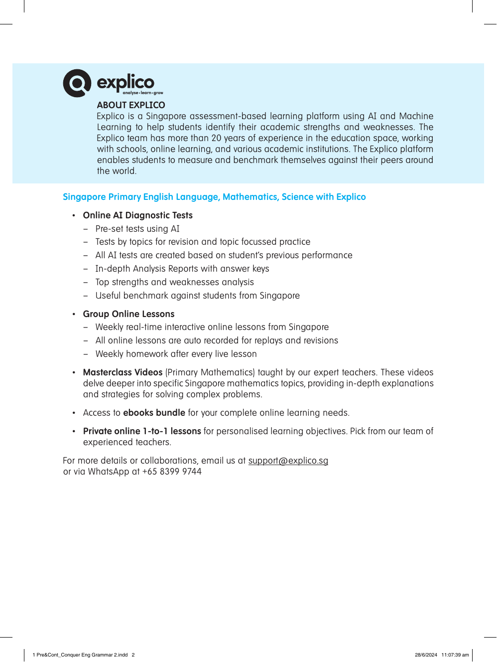 Conquer English Grammar Workbook 2 sample page