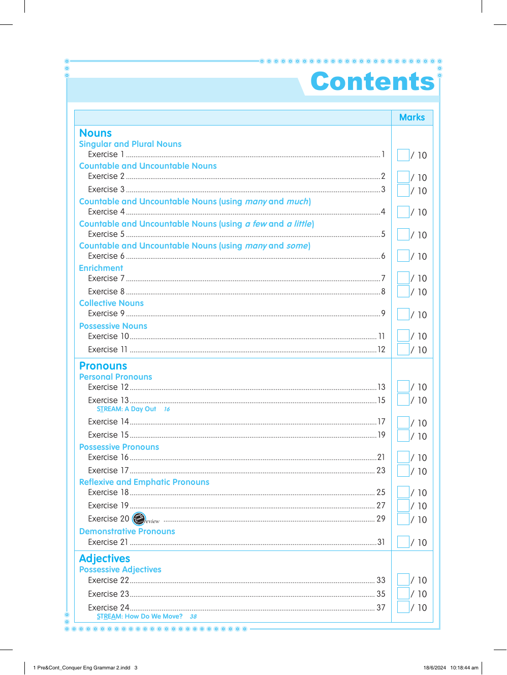 Conquer English Grammar Workbook 2 sample page
