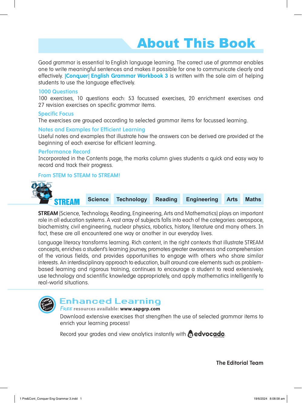 Conquer English Grammar Workbook 3 sample page