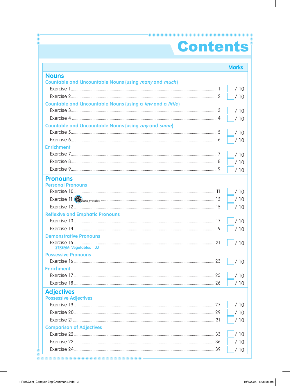 Conquer English Grammar Workbook 3 sample page