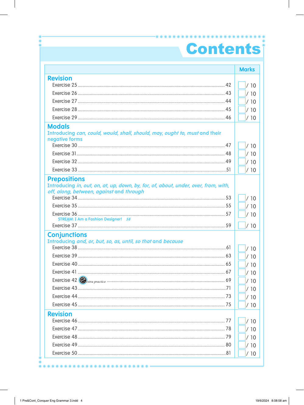 Conquer English Grammar Workbook 3 sample page