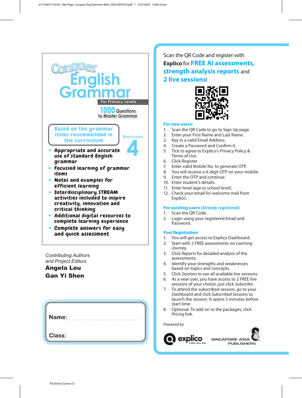 Conquer English Grammar Workbook 4 sample page