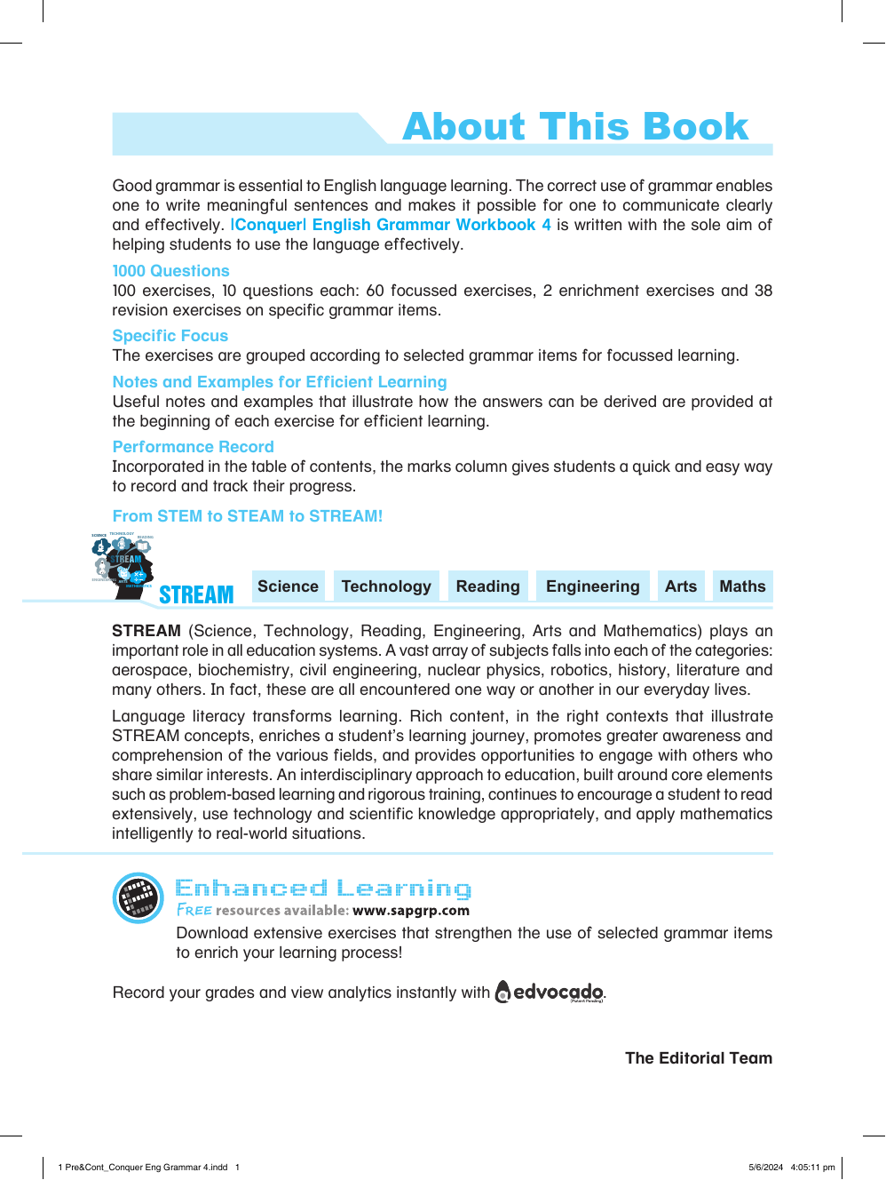 Conquer English Grammar Workbook 4 sample page
