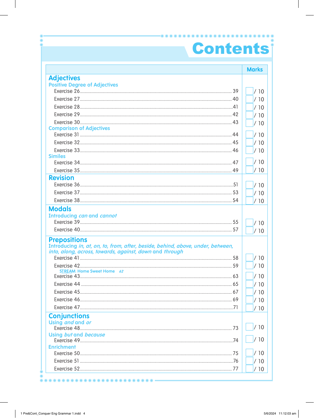 Conquer English Grammar Workbook 1 sample page
