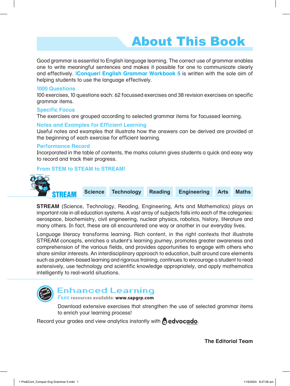 Conquer English Grammar Workbook 5 sample page