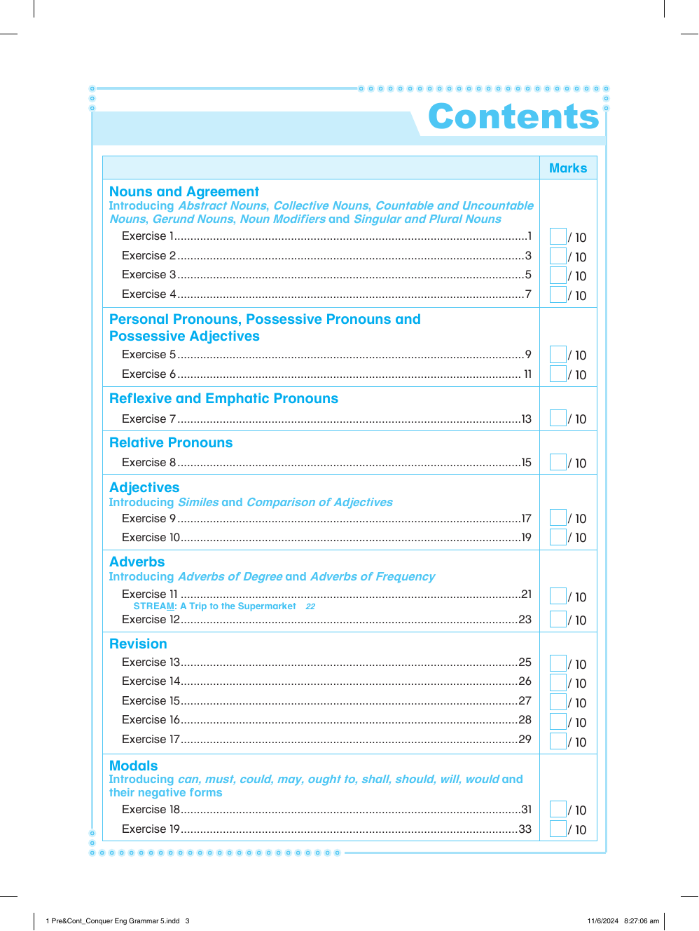 Conquer English Grammar Workbook 5 sample page