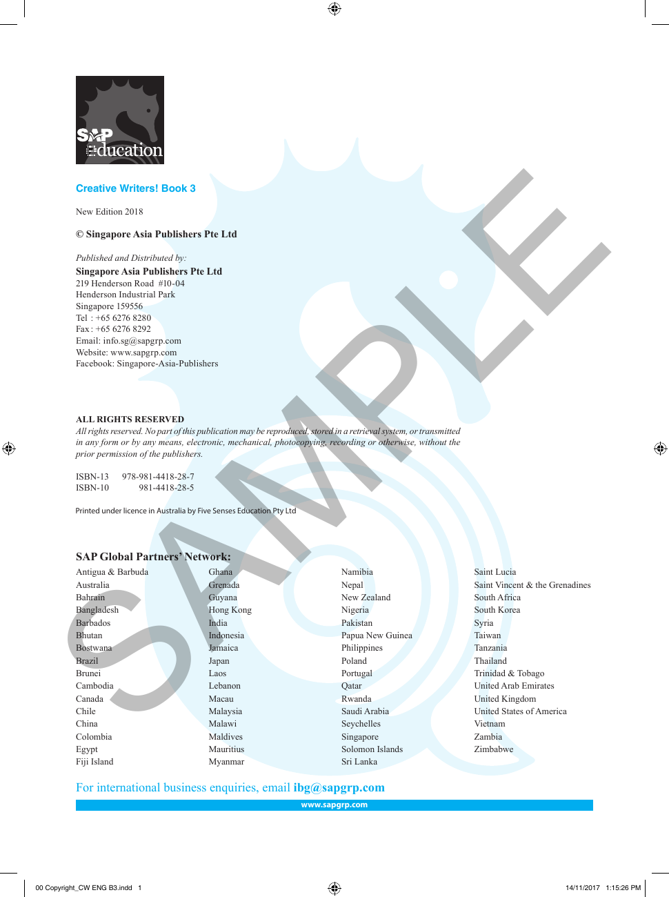Creative Writers Book 3 sample page