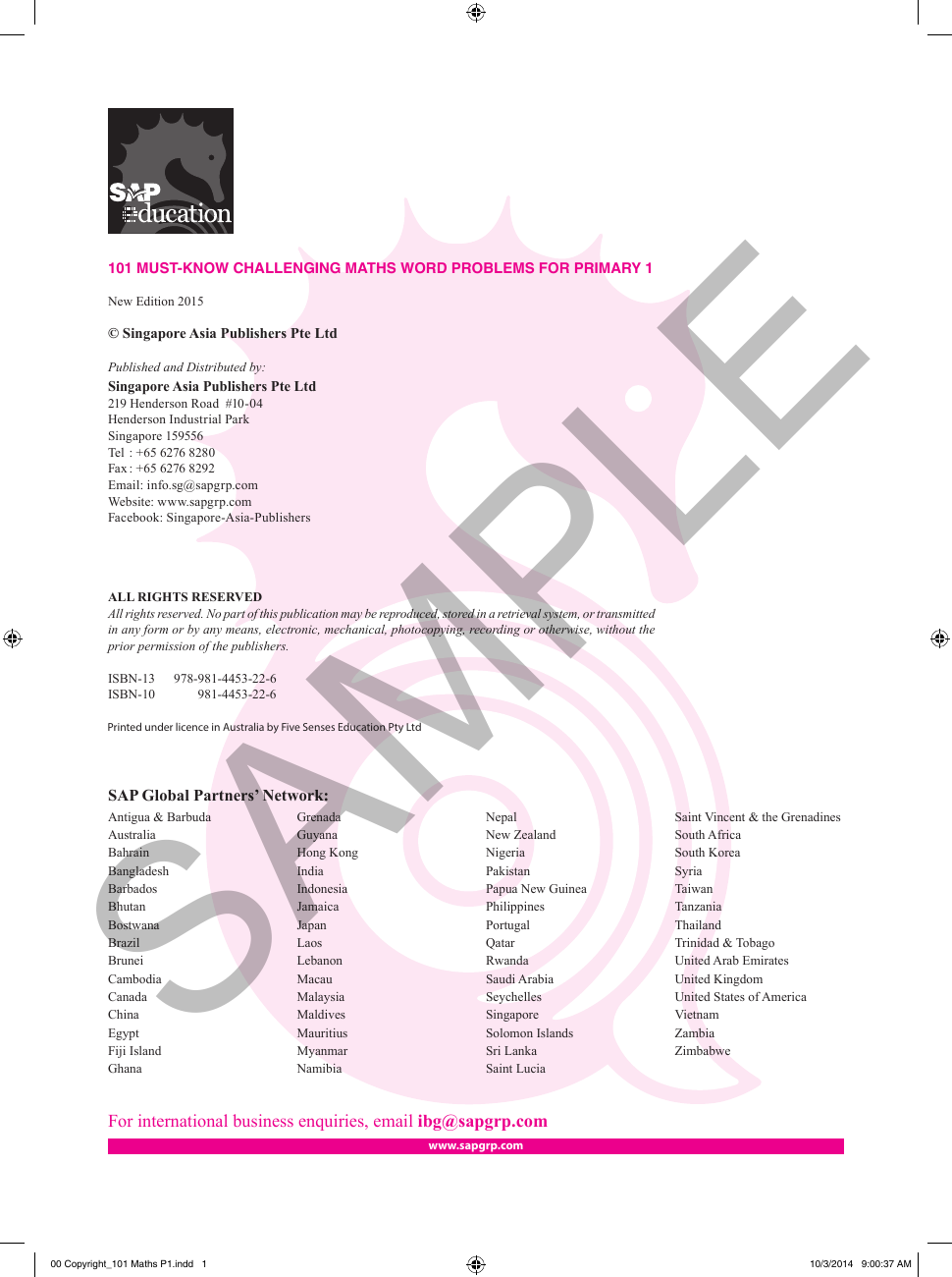 101 Must Know Challenging Maths Word Problems - Book 1 sample page