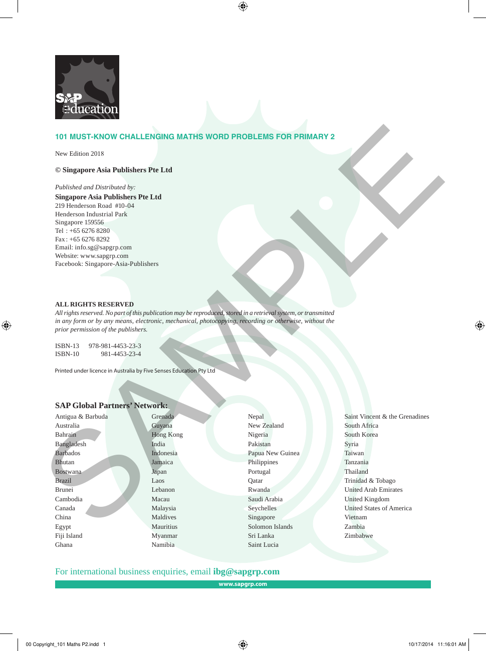 101 Must Know Challenging Maths Word Problems - Book 2 sample page