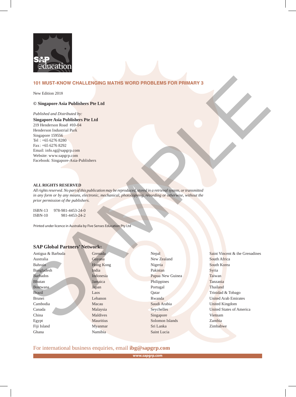 101 Must Know Challenging Maths Word Problems - Book 3 sample page