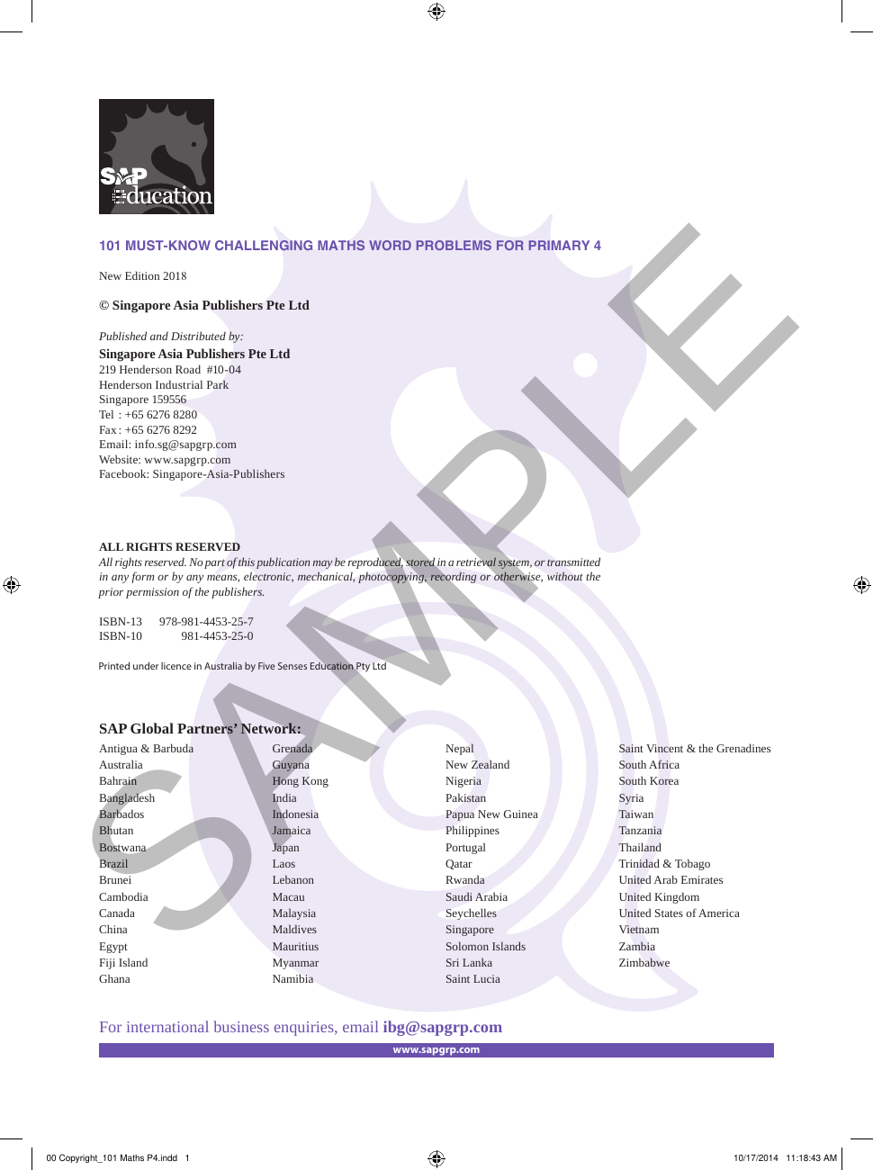 101 Must Know Challenging Maths Word Problems - Book 4 sample page