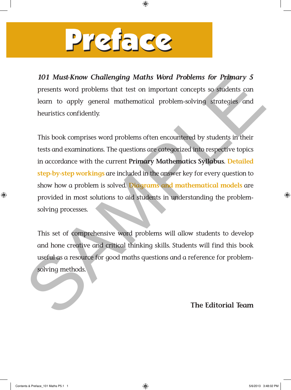 101 Must Know Challenging Maths Word Problems - Book 5 sample page