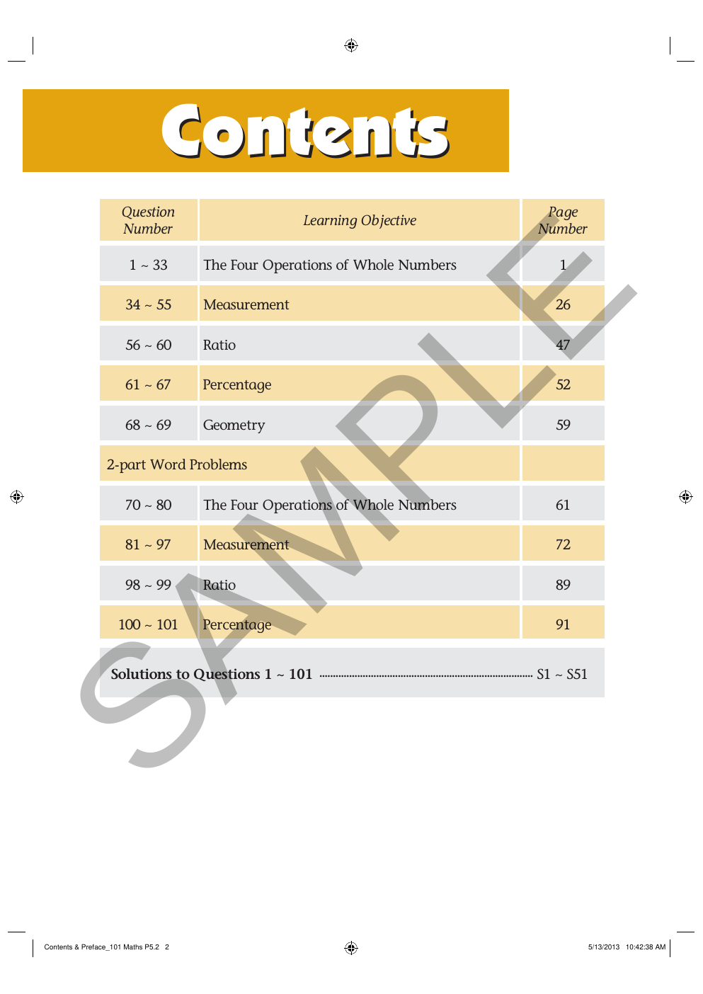101 Must Know Challenging Maths Word Problems - Book 5 sample page