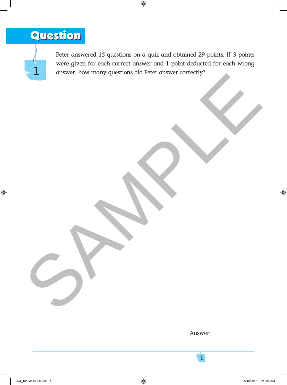 101 Must Know Challenging Maths Word Problems - Book 6 sample page