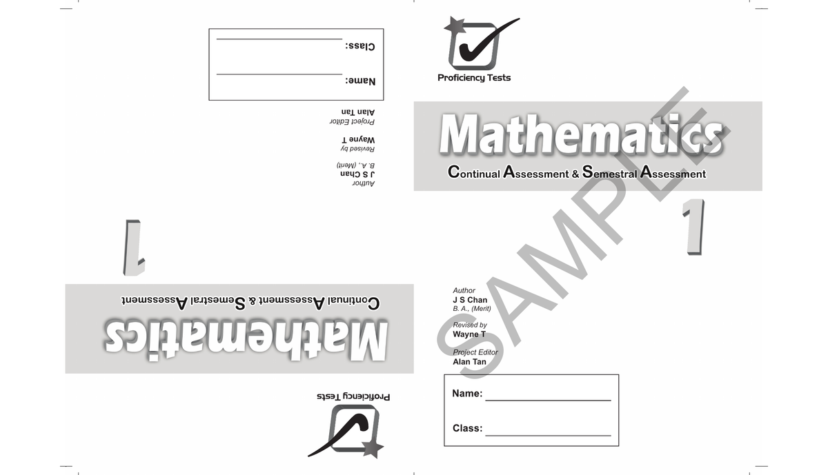 Proficiency Tests Continual Assessment & Semestral Assessment Mathematics 1 sample page