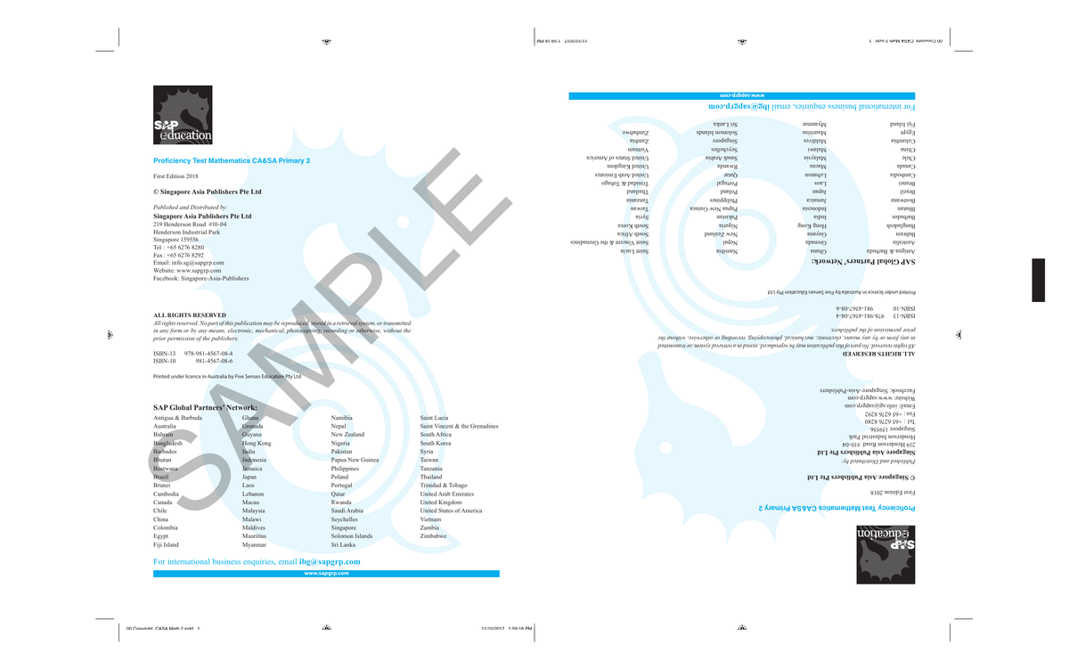 Proficiency Tests Continual Assessment & Semestral Assessment Mathematics 2 sample page