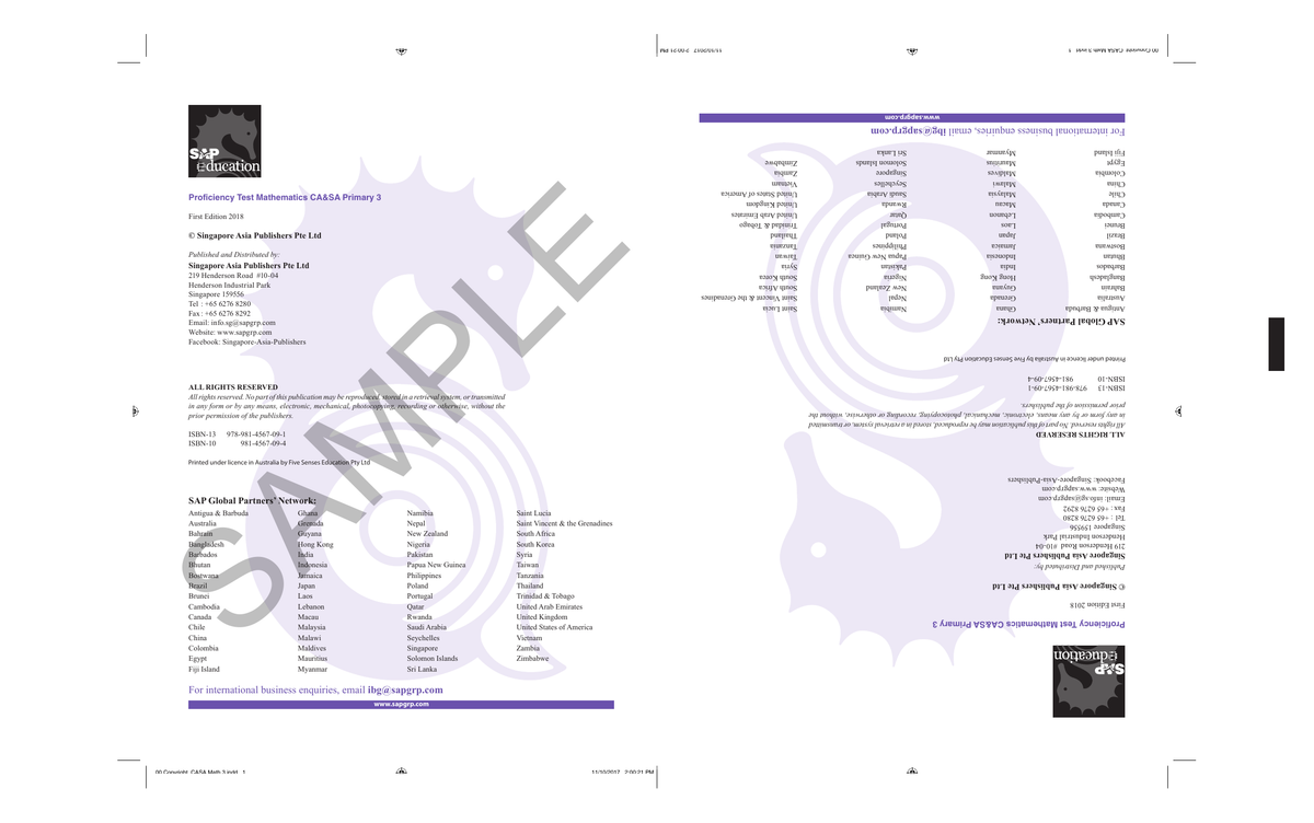 Proficiency Tests Continual Assessment & Semestral Assessment Mathematics 3 sample page