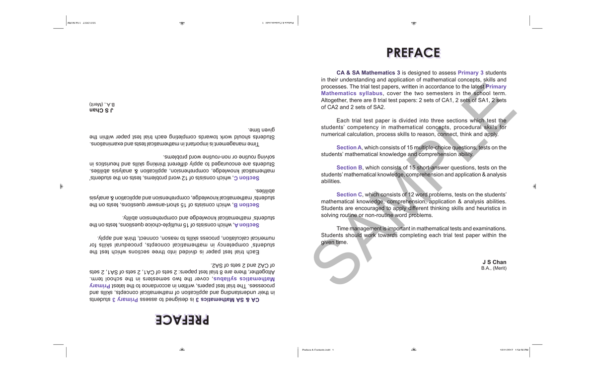 Proficiency Tests Continual Assessment & Semestral Assessment Mathematics 3 sample page