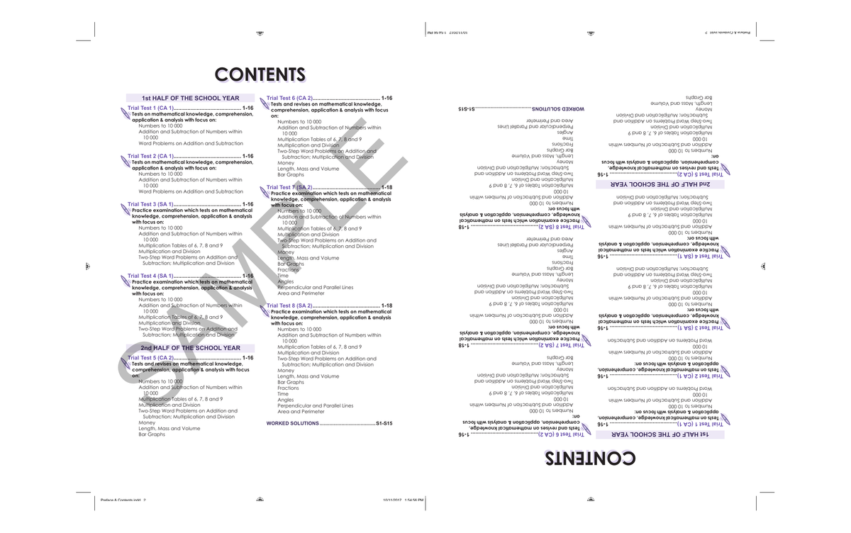 Proficiency Tests Continual Assessment & Semestral Assessment Mathematics 3 sample page