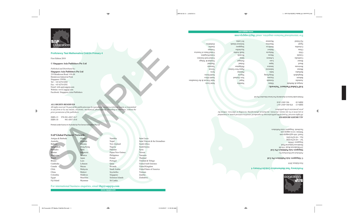 Proficiency Tests Continual Assessment & Semestral Assessment Mathematics 4 sample page