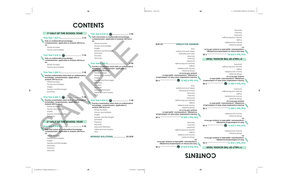 Proficiency Tests Continual Assessment & Semestral Assessment Mathematics 4 sample page