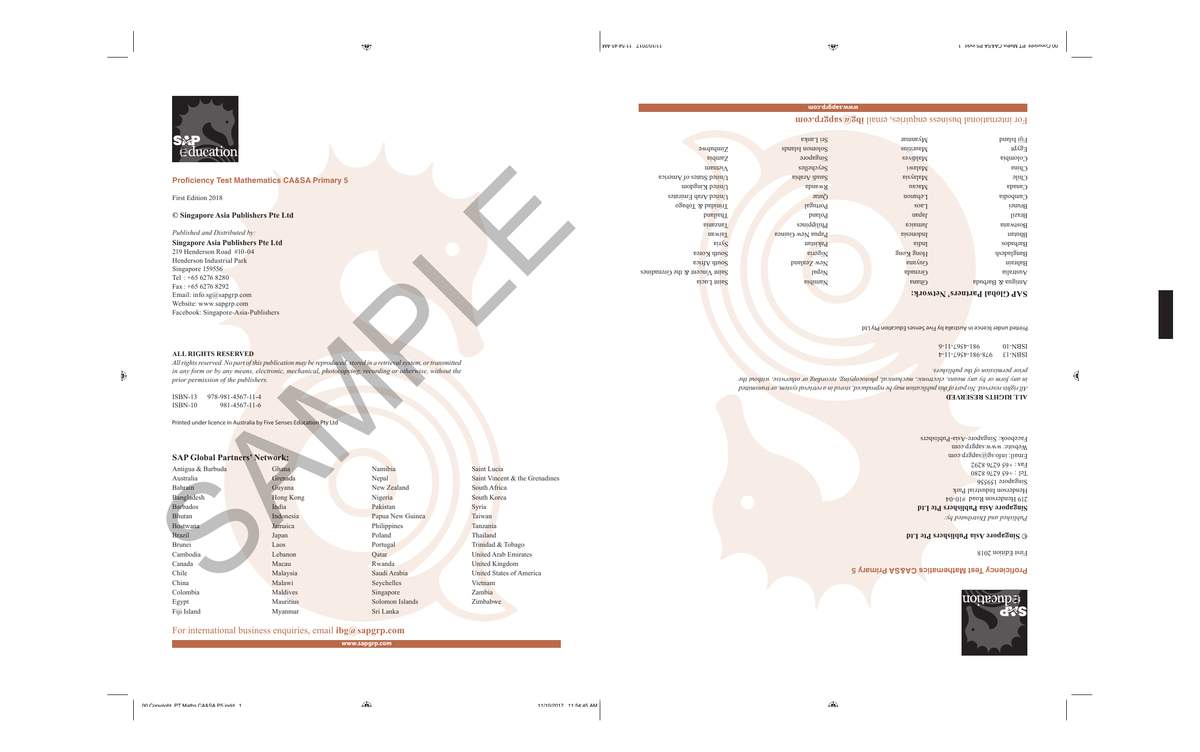 Proficiency Tests Continual Assessment & Semestral Assessment Mathematics 5 sample page