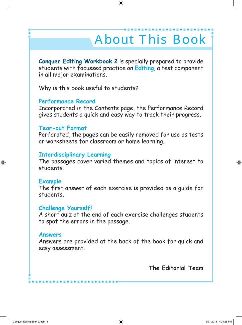 Conquer Editing Workbook 2 sample page