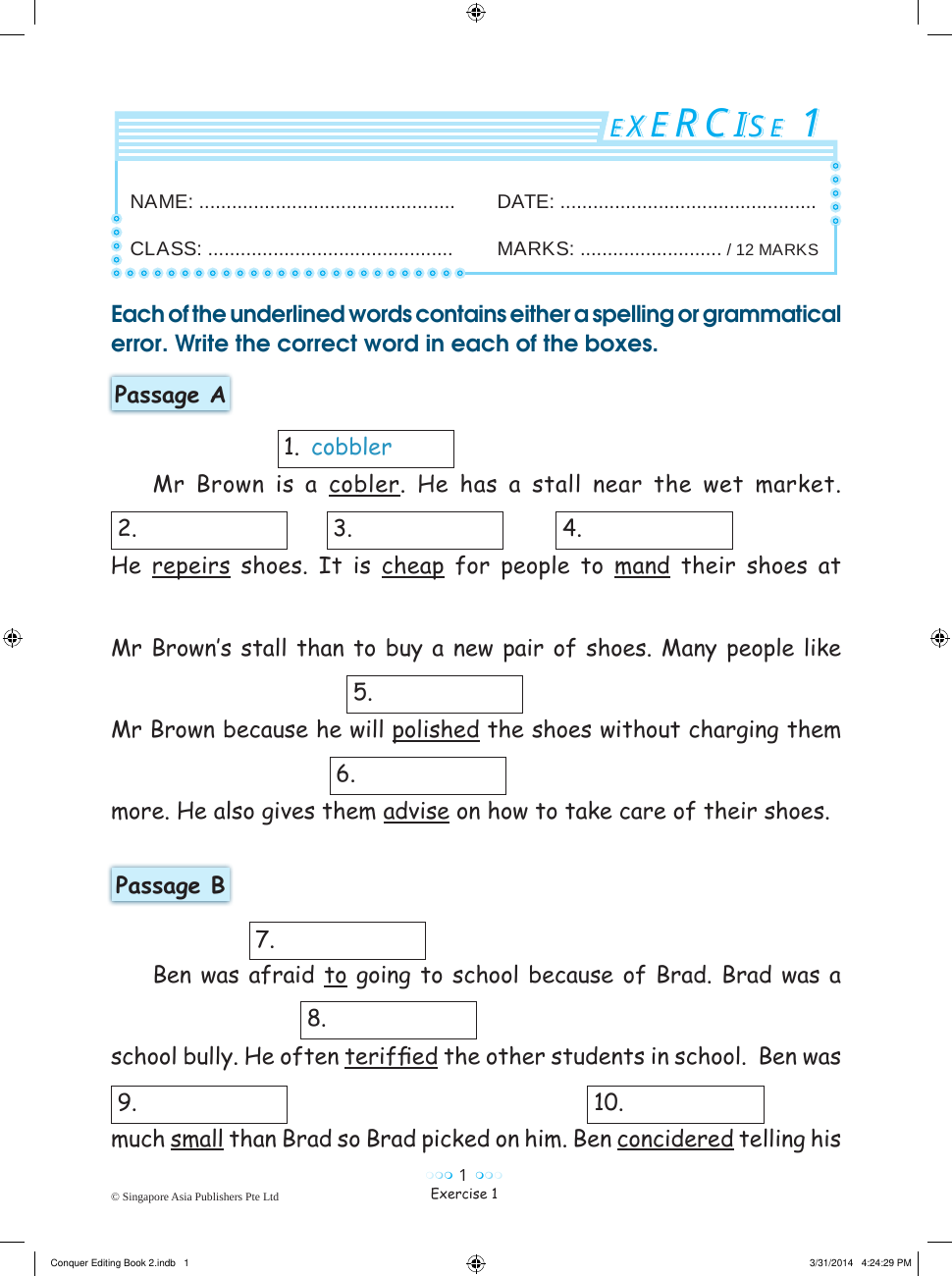 Conquer Editing Workbook 2 sample page