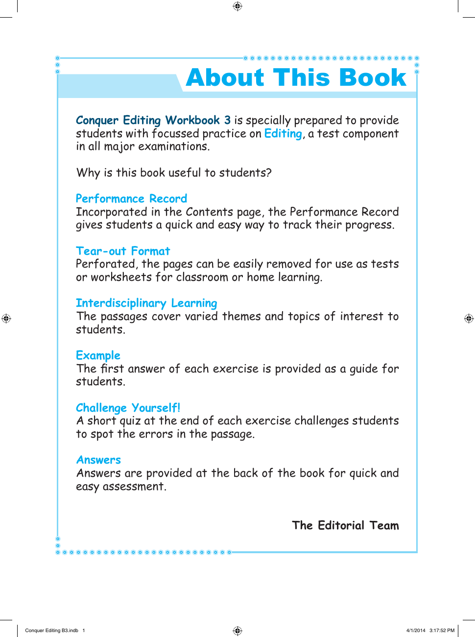 Conquer Editing Workbook 3 sample page