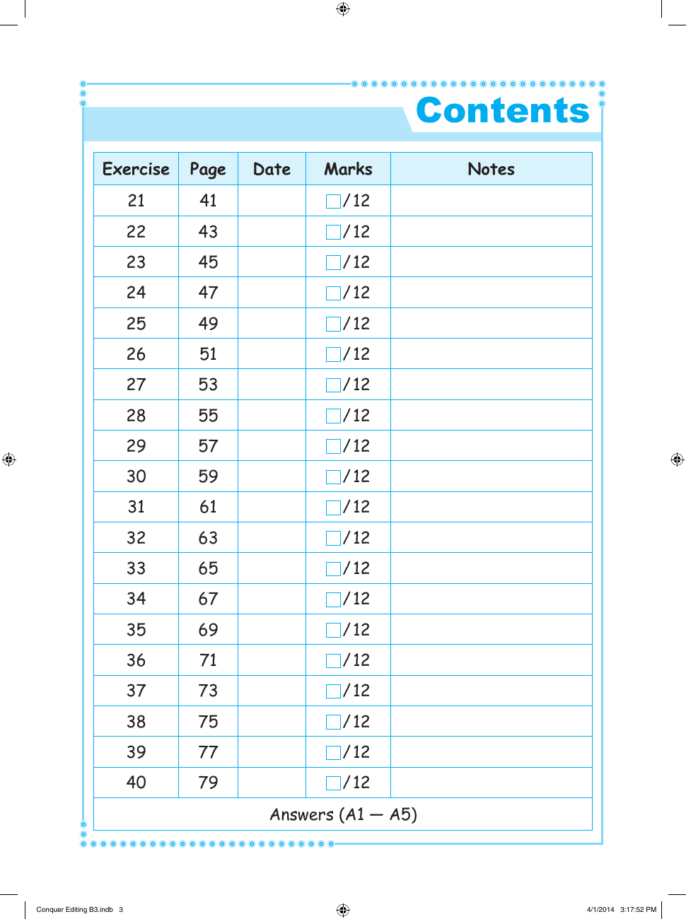 Conquer Editing Workbook 3 sample page