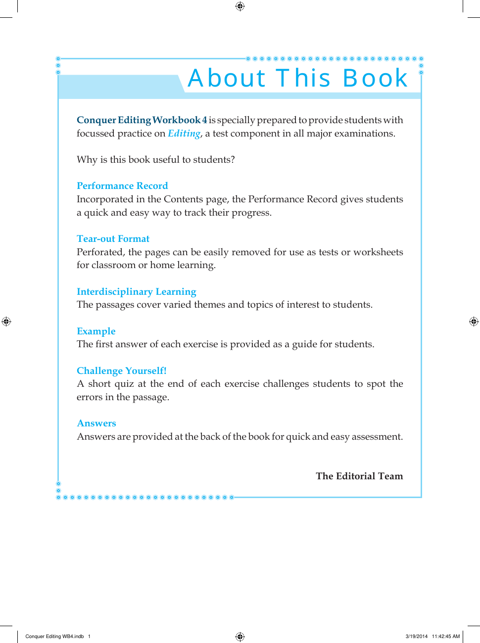 Conquer Editing Workbook 4 sample page