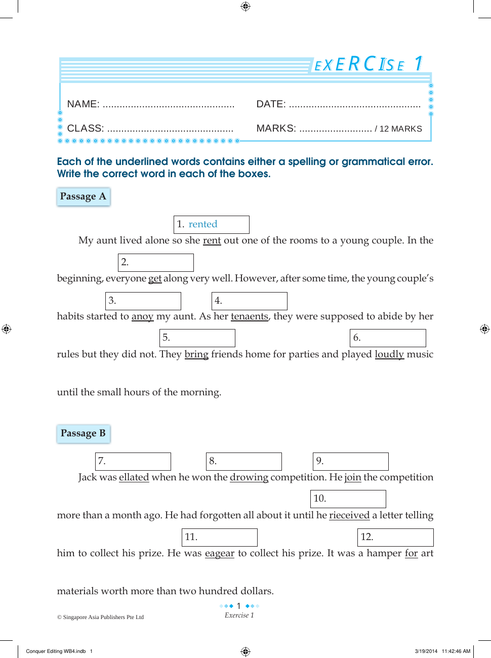 Conquer Editing Workbook 4 sample page