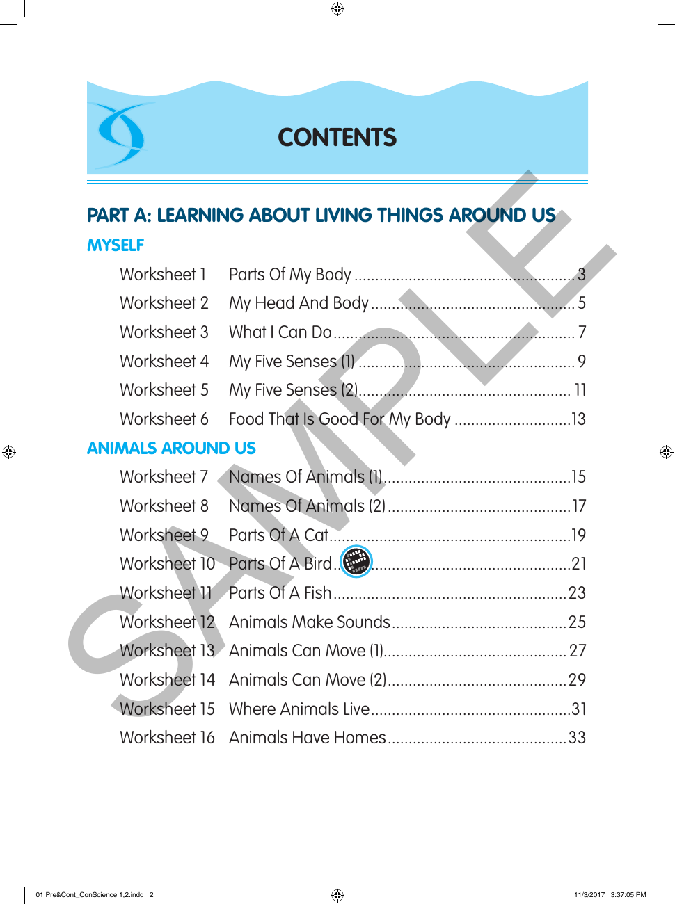 Conquer Science For Primary Levels 1/2 sample page