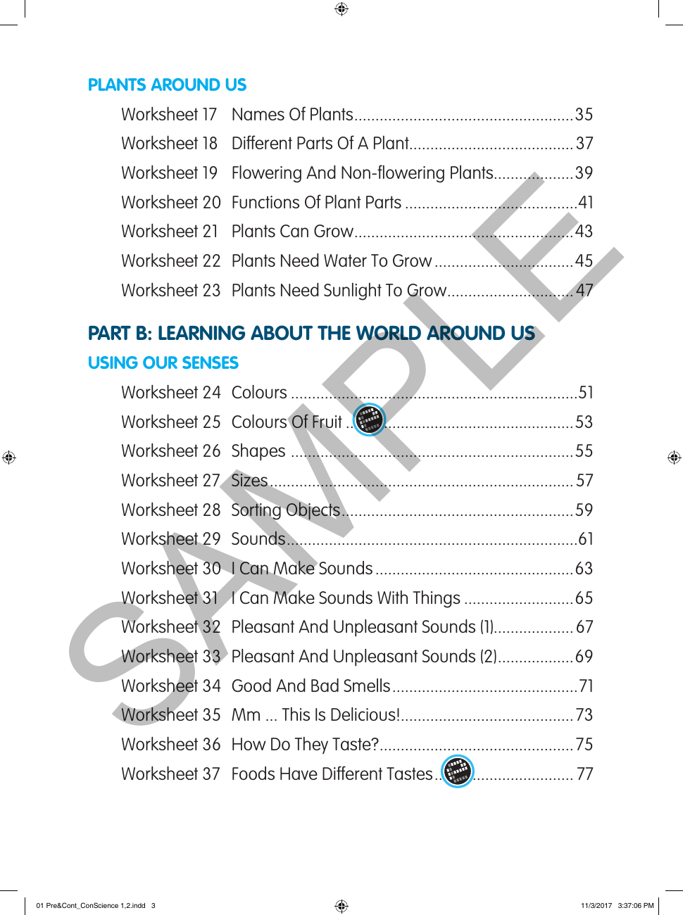 Conquer Science For Primary Levels 1/2 sample page