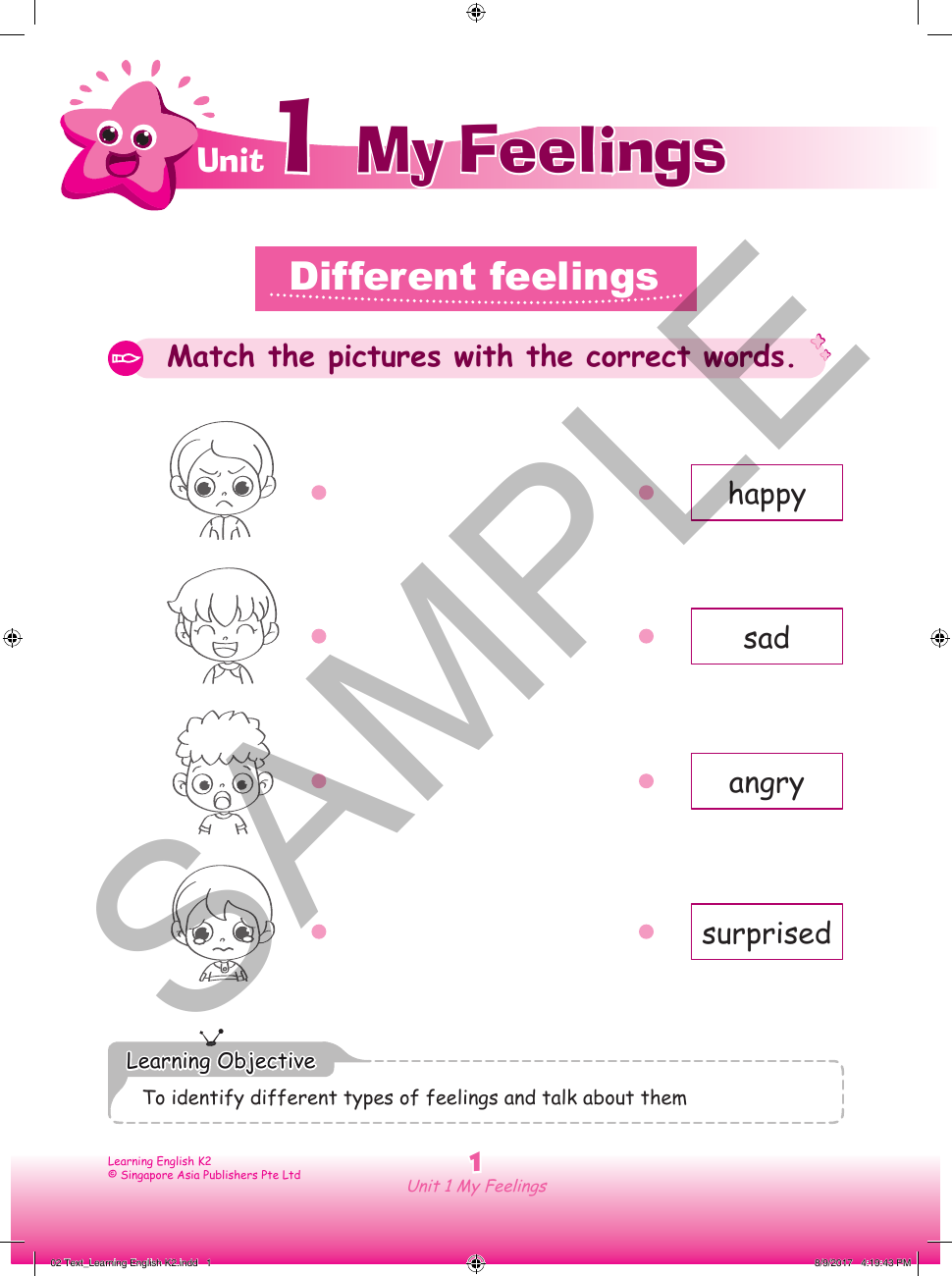 Learning English K2 sample page