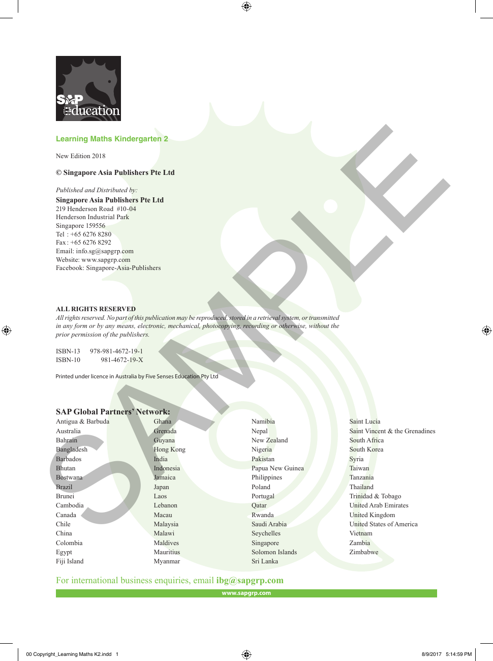 Learning Maths K2 sample page