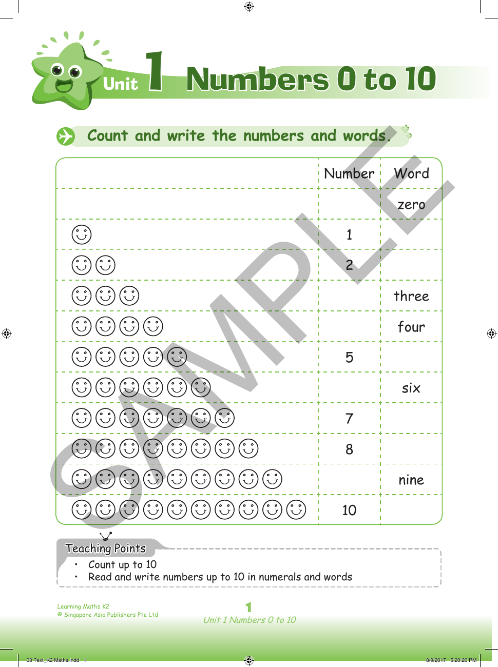 Learning Maths K2 sample page
