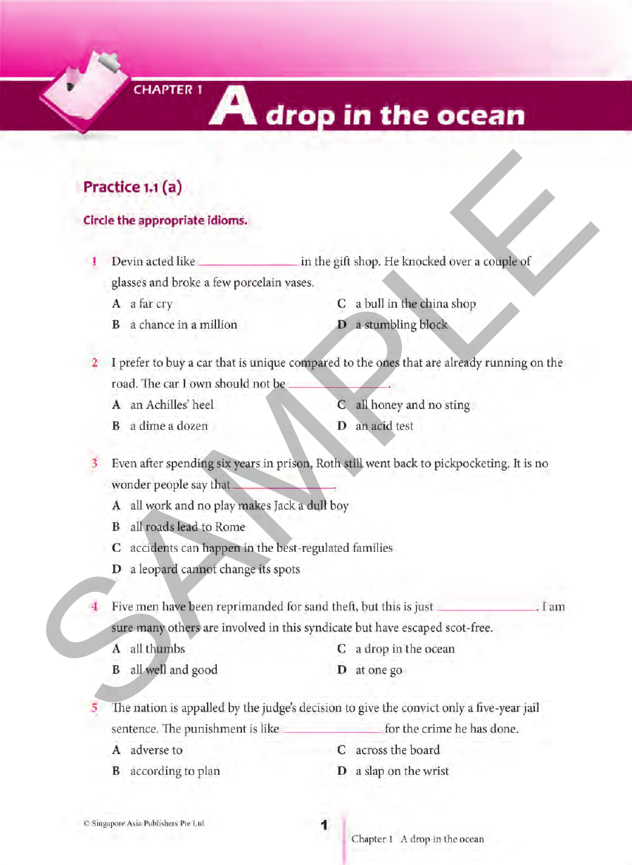 Strengthen English Idioms for Secondary Level sample page