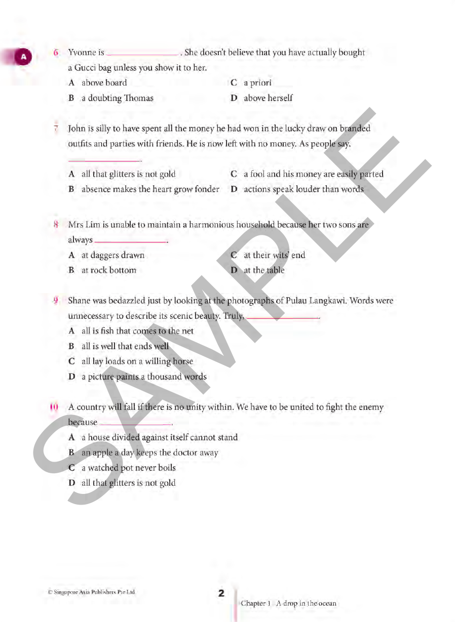 Strengthen English Idioms for Secondary Level sample page