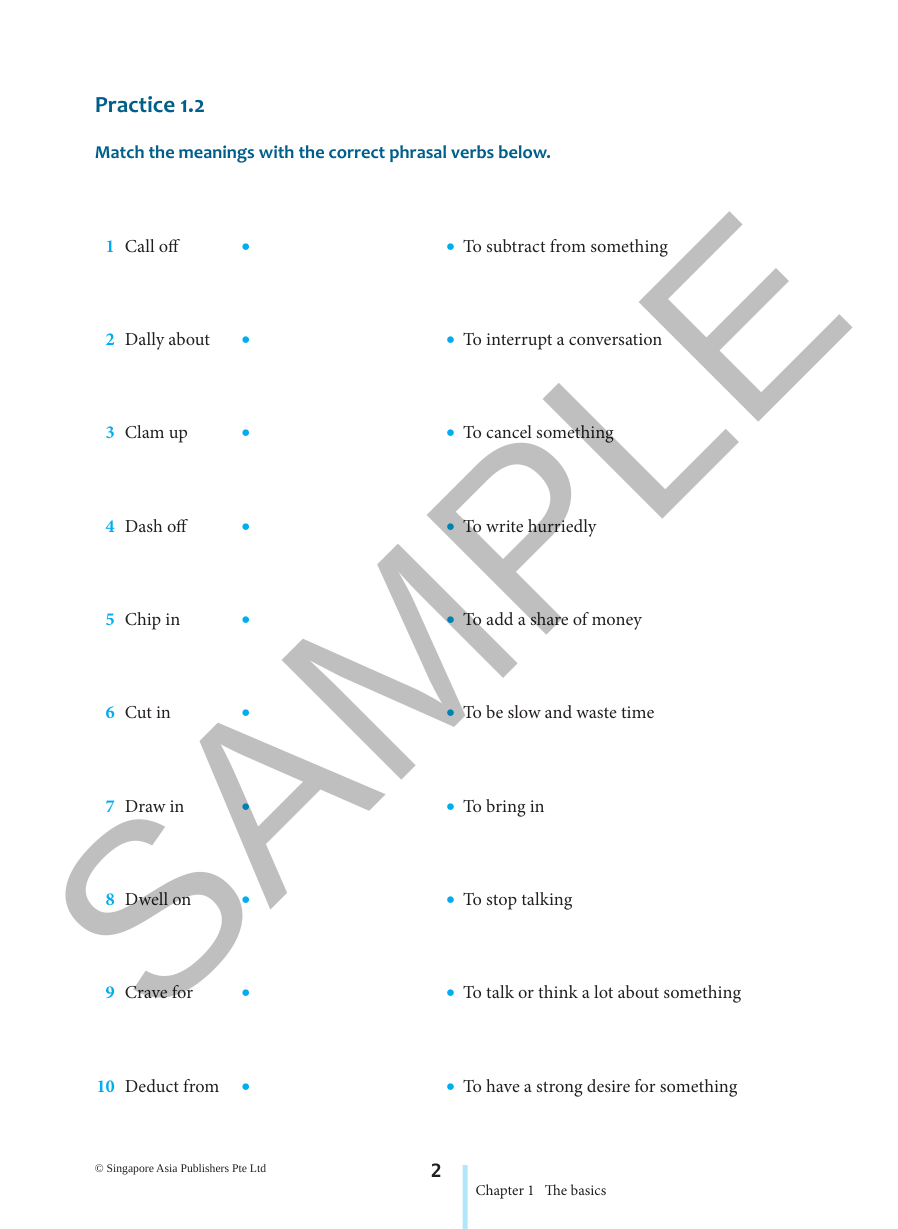 Strengthen English Phrasal Verbs for Secondary Levels sample page