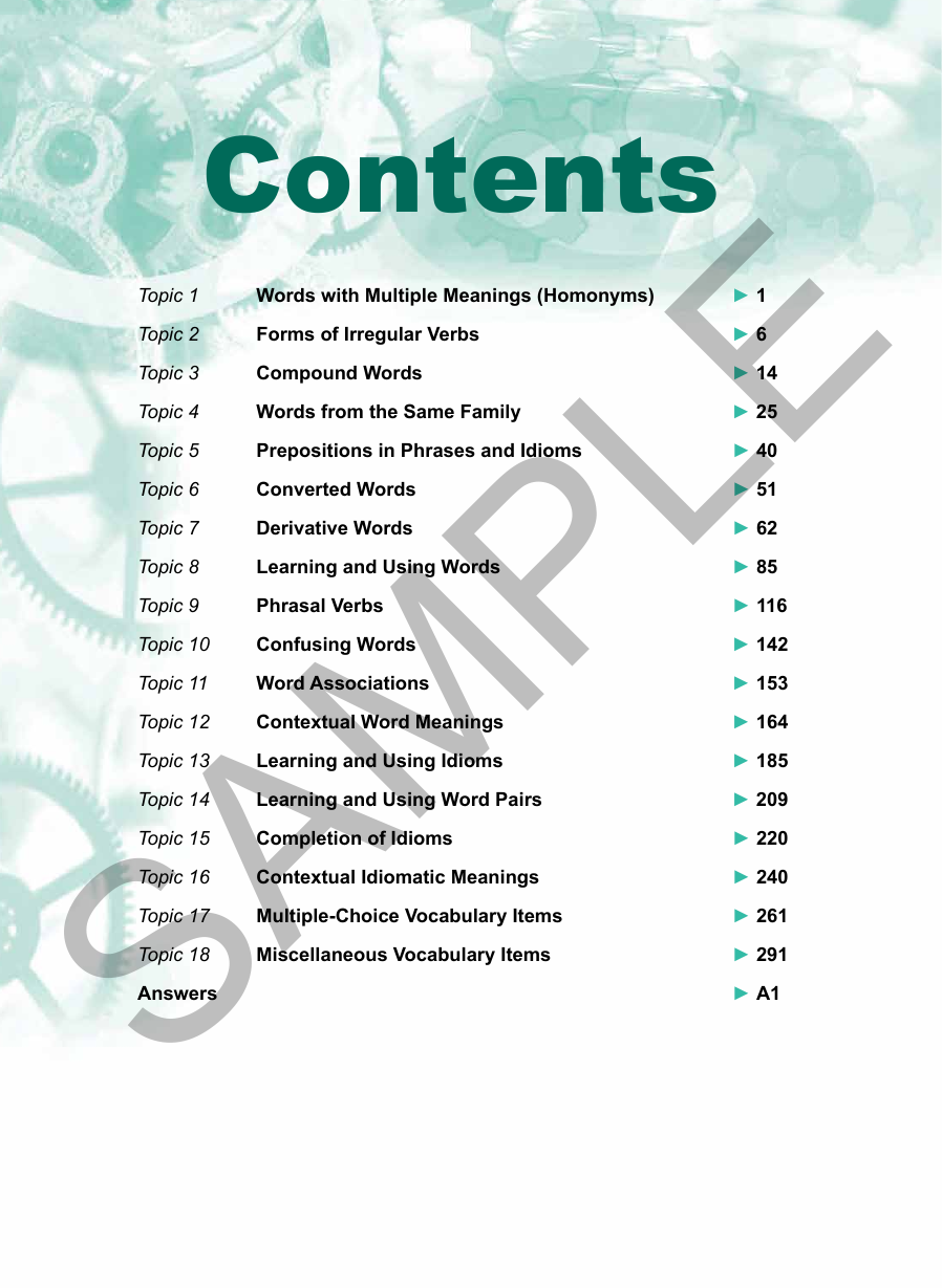 Strengthen English Vocabulary for Secondary Levels sample page