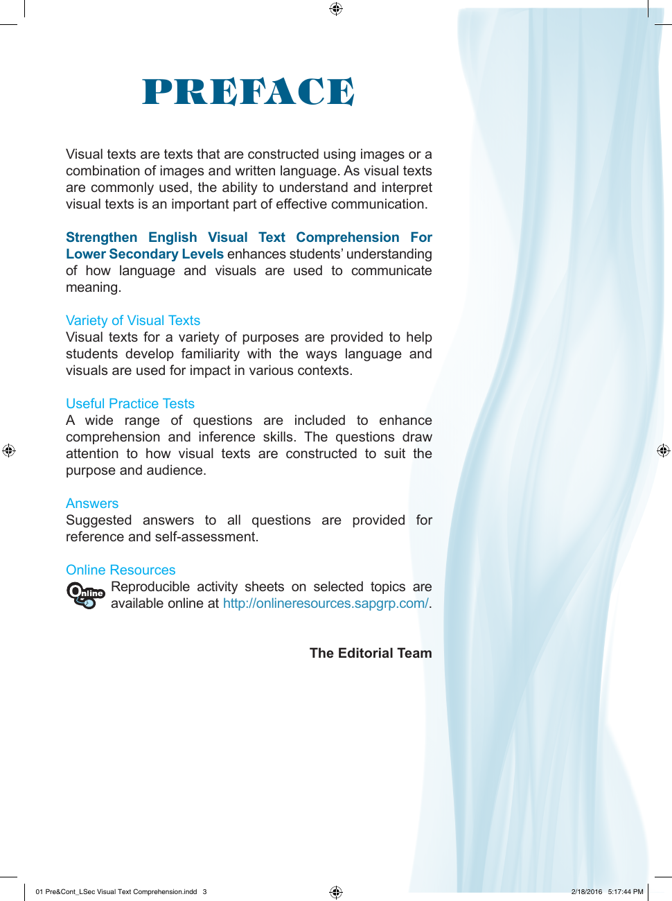 Strengthen English Visual Text Comprehension for Lower Secondary Levels sample page