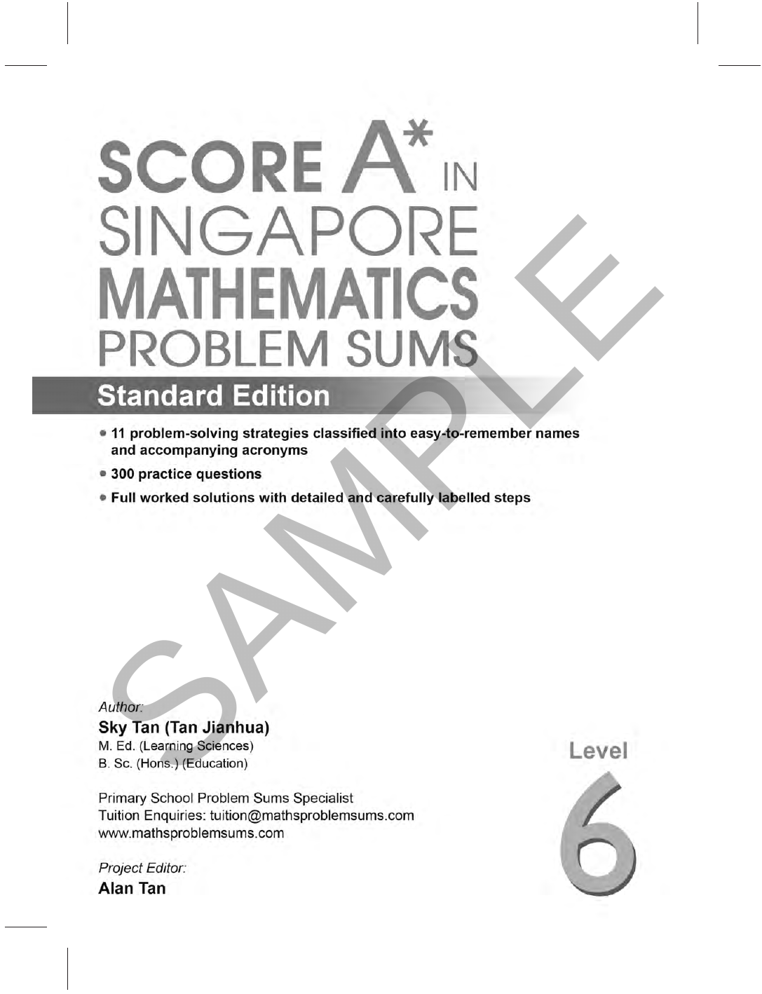 Score A in Singapore Maths Problem Sums Level 6 (Standard) sample page