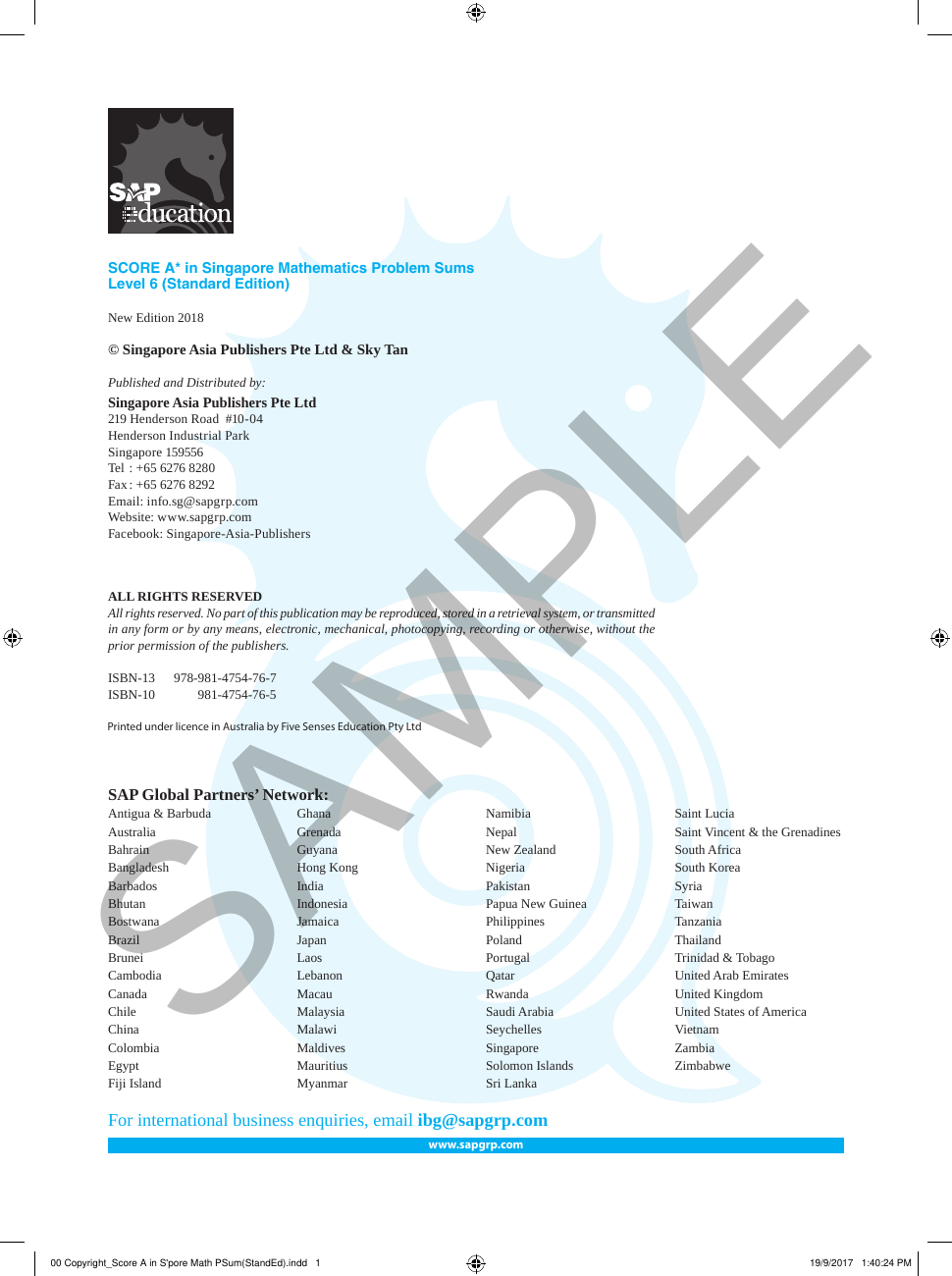 Score A in Singapore Maths Problem Sums Level 6 (Standard) sample page