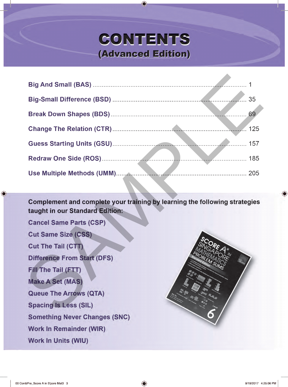 Score A in Singapore Maths Problem Sums Level 6 (Advanced) sample page
