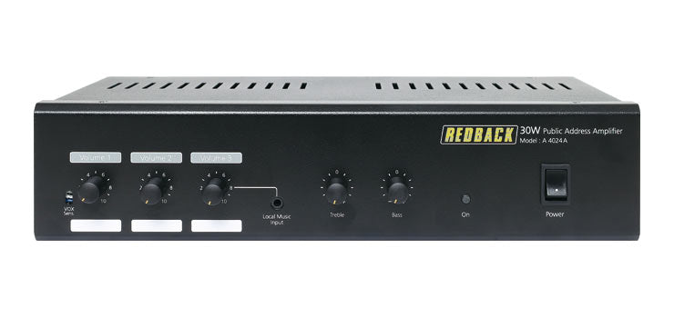 Redback 30W 3 Input 100V Public Address (PA) Amplifier