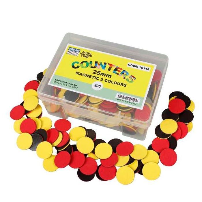 Magnetic Two Colour Counters (Box of 200)